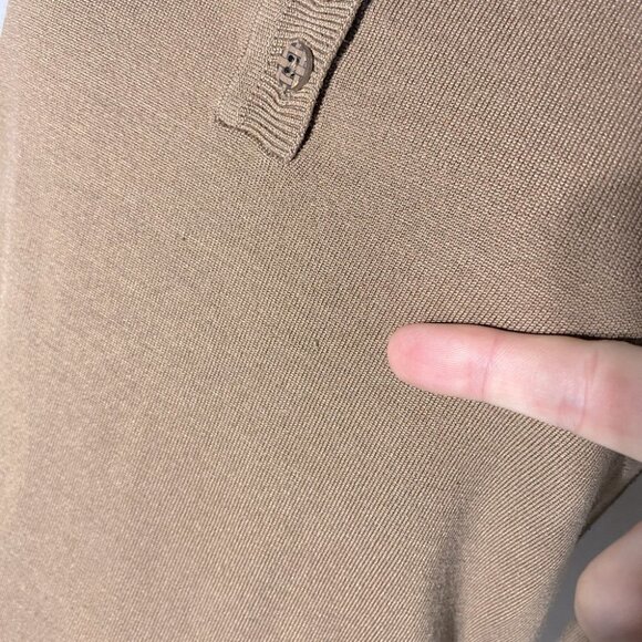 Vintage Carlisle Tan Brown Silk Cotton Blend Light Sweater M - Picture 9 of 11
